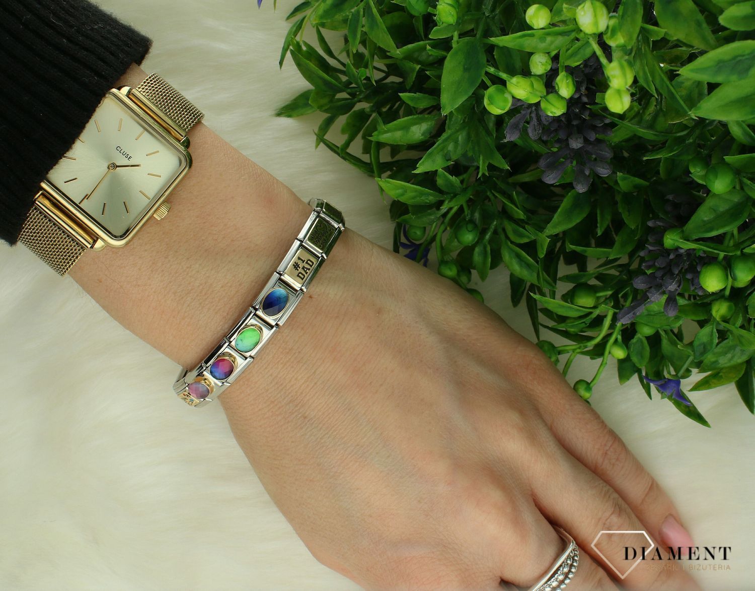 Nomination Link 18K zawieszka złoto Kamień z gradientem 030612 035.png